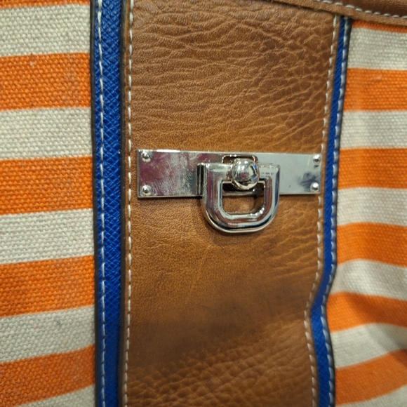 Orange Striped Canvas Bag - Picture 2 of 3